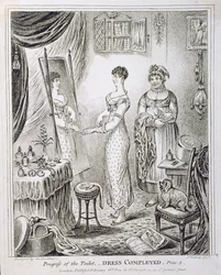 Progressi della toilette, o vestito completato, pubblicato da Hannah Humphrey nel 1810