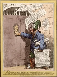 Cartone satirico nel Daily Advertiser riguardante il discorso di Dundas alla Camera dei Comuni, 1797