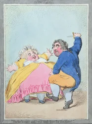 Spouting, pubblicato da Hannah Humphrey nel 1792 (acquaforte colorata a mano)