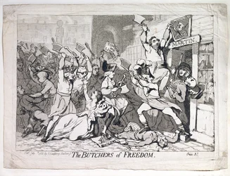 I macellai della libertà, pubblicato da Hannah Humphrey nel 1788 (incisione)