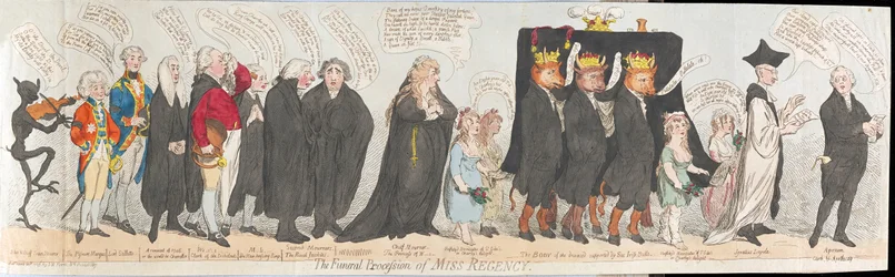 Il corteo funebre di Miss Regency, pub. 1789