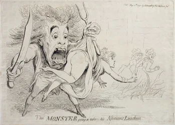 Il mostro che va a prendere il suo pranzo pomeridiano, pubblicato da Hannah Humphrey nel 1790