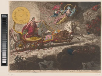 William Pitt scaccia le forze oscure, 1795 (Light Expelling darkness, - evaporation of Stygian exhalations,-or- The sun of the constitution, rising superior to the clouds of opposition)