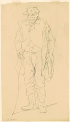 Figura afroamericana, 1840-1850 circa (grafite)