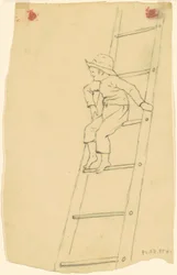Ragazzo su una Scala