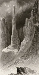 Monumento di Tennyson, inciso da J. McGoffin, da 