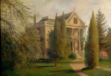 Vista della Dungan Manor House, Staten Island, 1876