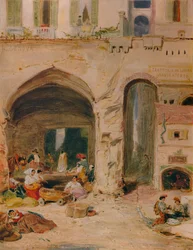 Un cortile a Genova, c1850, 1935
