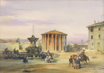 Il Tempio di Vesta, Roma, 1849