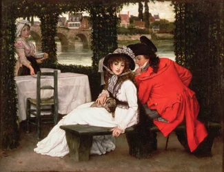 Un incontro in un caffè sul fiume, c.1869