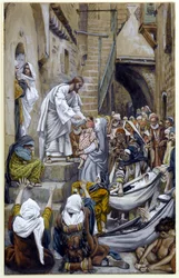 E tutta la città si radunò alla porta, illustrazione per La vita di Cristo
