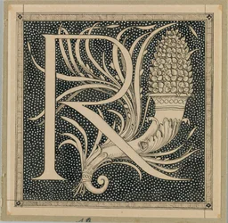 Lettera Maiuscola R, illustrazione da La Vita di Nostro Signore Gesù Cristo