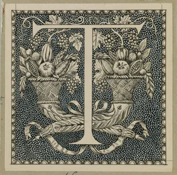 Lettera Maiuscola T, illustrazione da La Vita di Nostro Signore Gesù Cristo
