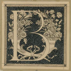 Lettera Maiuscola B, illustrazione da La Vita di Nostro Signore Gesù Cristo