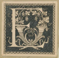 Lettera Maiuscola E, illustrazione da La Vita di Nostro Signore Gesù Cristo