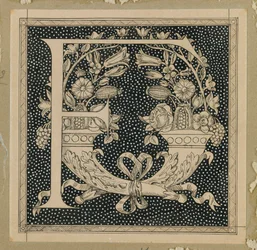 Lettera Maiuscola F, illustrazione da La Vita di Nostro Signore Gesù Cristo