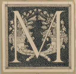 Lettera Maiuscola M, illustrazione da La Vita di Nostro Signore Gesù Cristo