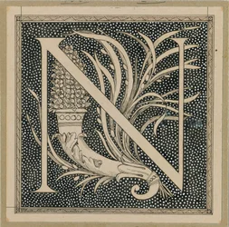 Lettera Maiuscola N, illustrazione da La Vita di Nostro Signore Gesù Cristo