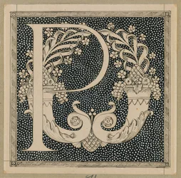 Lettera Maiuscola P, illustrazione da La Vita di Nostro Signore Gesù Cristo