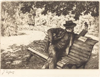 Denoisel che Legge nel Giardino
