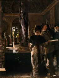 Visitatori stranieri al Louvre, c.1880