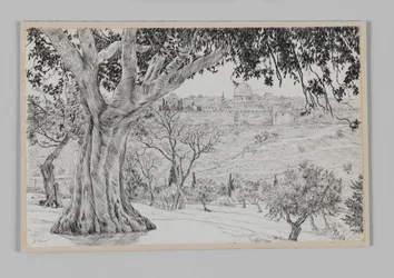 A metà strada sul Monte degli Ulivi, illustrazione da La vita di Nostro Signore Gesù Cristo