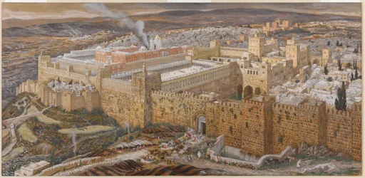 Gerusalemme e il Tempio di Erode al tempo di Nostro Signore, illustrazione da "La vita di Cristo", ca. 1886-94