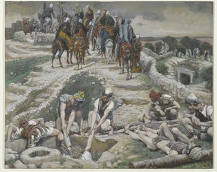 Gesù tolto dalla cisterna, illustrazione da La vita di Nostro Signore Gesù Cristo, 1886-94