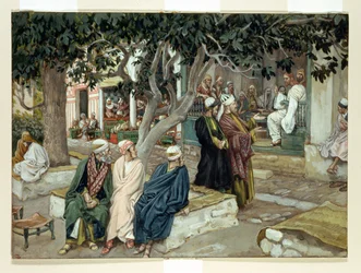 Gesù in una riunione con San Matteo, illustrazione per La Vita di Cristo, c.1886-96
