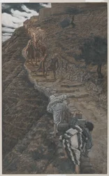 San Pietro e San Giovanni seguono da lontano, illustrazione da La vita di Nostro Signore Gesù Cristo, 1886-94