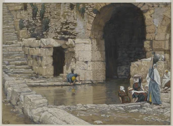 Il cieco si lava nella piscina di Siloe, illustrazione da La vita di Nostro Signore Gesù Cristo, 1886-96