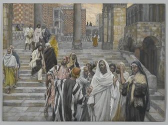 I discepoli ammirano gli edifici del tempio, illustrazione da La vita di Nostro Signore Gesù Cristo, 1886-94