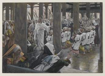 La processione nel tempio, illustrazione da La vita di Nostro Signore Gesù Cristo, 1886-94