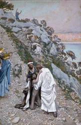 I porci gettati in mare, illustrazione per La vita di Cristo, c.1886-94