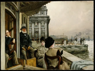 La terrazza della Trafalgar Tavern, Greenwich, c.1878