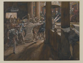 Il tribunale di Anna, illustrazione da La vita di Nostro Signore Gesù Cristo, 1886-94
