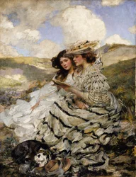 Sulle dune Lady Shannon e Kitty, ca. 1900-1910