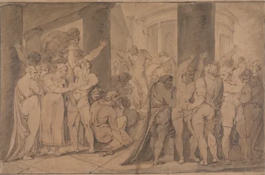 Il corpo di Lucrezia esposto ai Romani