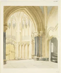 Portico nord di St Mary Redcliffe, guardando a nord