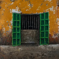 Porta rustica verde