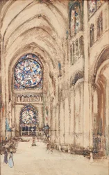 Interno della chiesa, Rouen, Francia