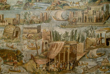 Mosaico romano raffigurante una vista fantasiosa del Nilo in piena