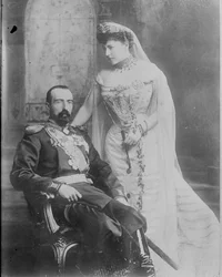 Granduca Michele Mikhailovich di Russia e sua moglie Contessa Sophie de Torby, 1902