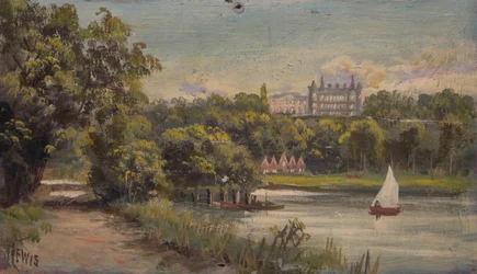 Richmond Hill e la Star and Garter dalla riva del Middlesex