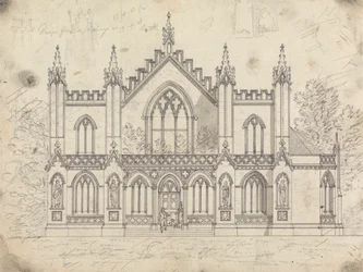 Disegno preparatorio per il Progetto 14, Tavola 11 per Una collezione di progetti per ritiri rurali