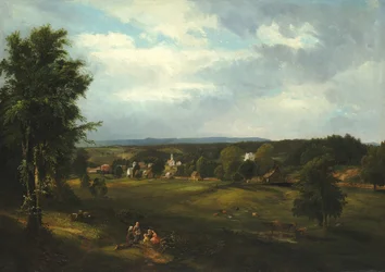 Scena di Villaggio vicino Albany, New York, 1850