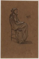 Figura femminile, seduta