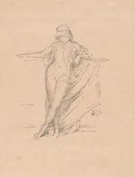 Piccola figura drappeggiata, appoggiata