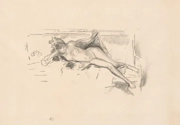 Modello nudo, reclinato