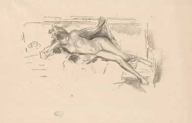 Modello nudo, reclinato